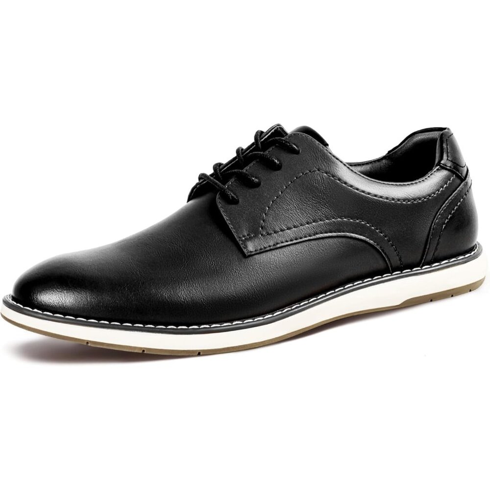 Men's Black Faux Leather Casual Dress Shoes Business Formal Derby, Dress